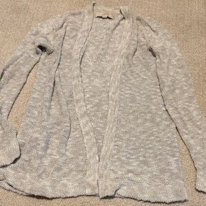 LOFT Light Gray Open-Front Cardigan